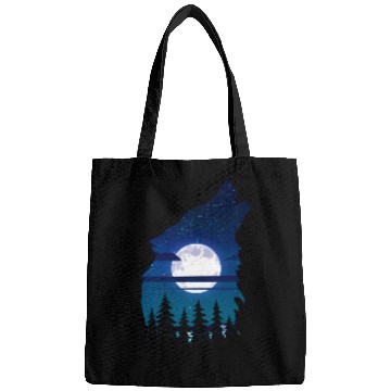Discover Howling wolf full moon forest howling wild Bags