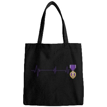 Discover Heart Beats Purple Heart US Military Purple Heart Bags