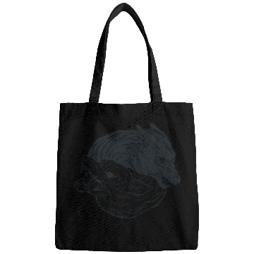 Discover Wolf yin yang meditation philosophy symbol Bags