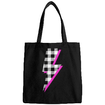 Discover Buffalo Plaid Lightning Bolt Pink Shadow Graphic P Bags