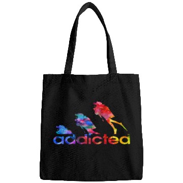 Discover Scuba diving addicted watercolor Bags