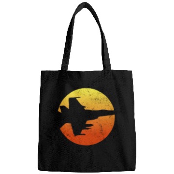 Discover F-18 Hornet Silhouette Retro Sunset Military F18f1 Bags