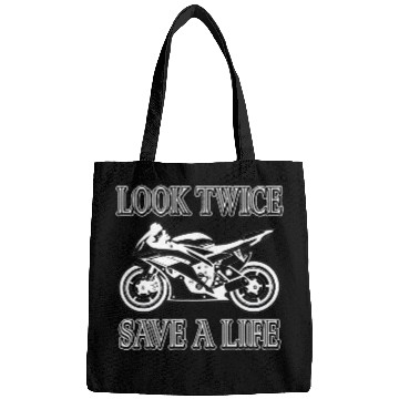 Discover Look Twice Save A Life Motorcycle Bike Safety Bags