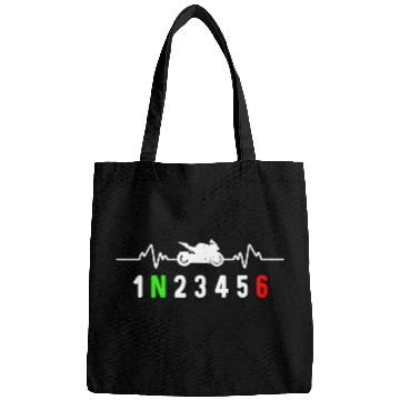 Discover Motorcycle gear shift racing biker heartbeat Bags