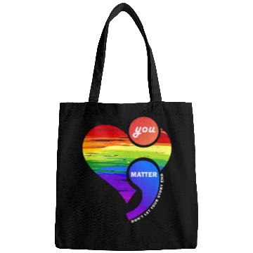 Discover Rainbow Heart Semicolon You Matter Bags