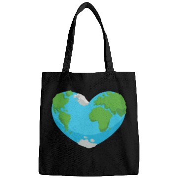 Discover Earth heart nature planet design Bags