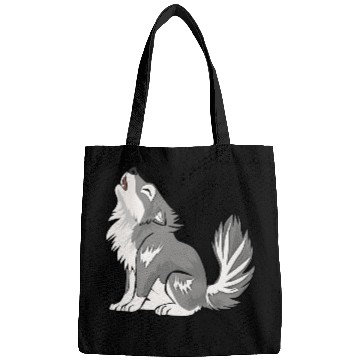 Discover Cute Baby Howling Wolf Cub Gifts Animals Lover Bags