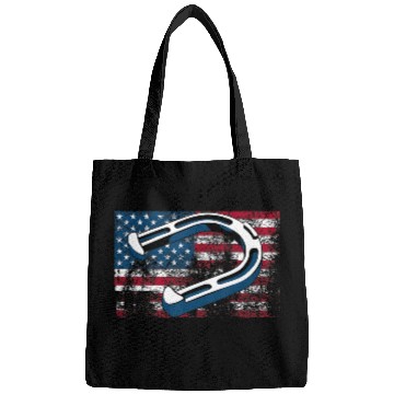 Discover Cool Horseshoe Pitching USA Flag Funny US Pitcher Bags