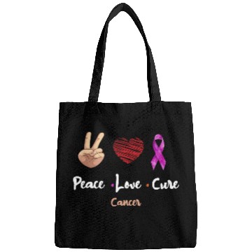 Discover Peace Love Cure Cancer Bags
