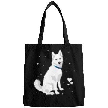 Discover Cute White Siberian Husky Sweet White Snow Dog Bags