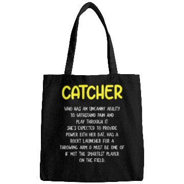 Discover Softball And Baseball Lover Catcher Definition Bags