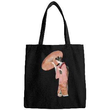 Discover Japanese woman in kimono in a watercolor Bags