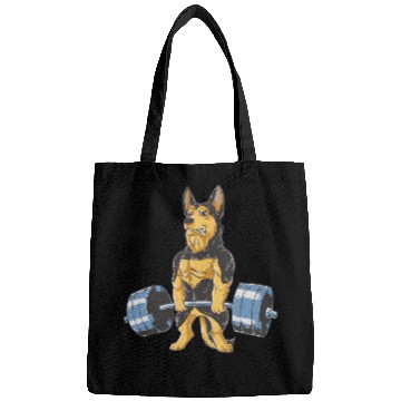 Discover German Shepherd Working Out Funny Doberman gym Bags