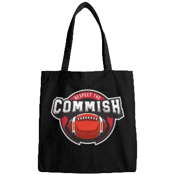 Discover Respect The Commish Fantasy Football Funny Bags