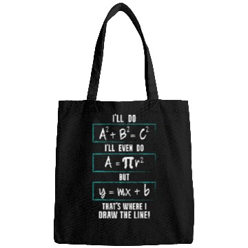 Discover Funny math saying equation math joke Bags