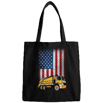 Discover Garbage Truck USA Flag Gift Bags