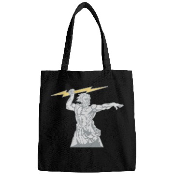Discover Greek mythology Zeus lightning bolt silhouette Bags