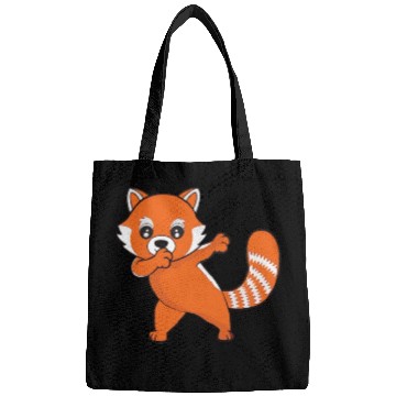 Discover Dabbing Red Panda Cherry Blossoms Bamboo Bags