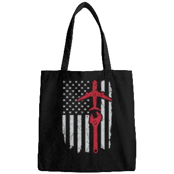 Discover Airplane Mechanic US Flag Aviation Technician Gift Bags