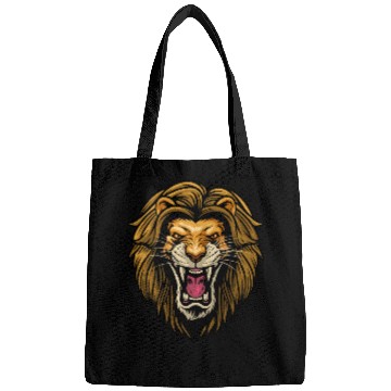 Discover angry lion head Bags