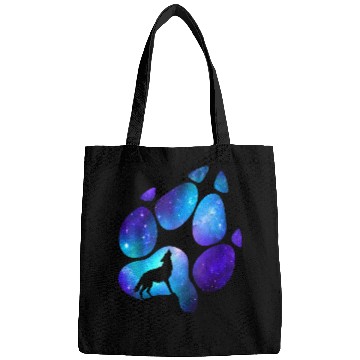 Discover Wolf Paw Galaxy Wild Lone Wolves Double Exposure Bags