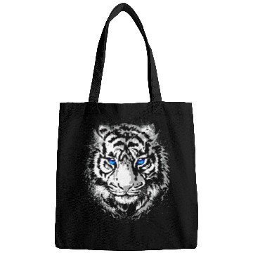 Discover White Tiger Head Portrait - Wildlife Big Cats Bags