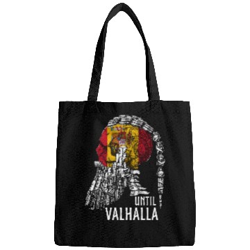 Discover Until Valhalla Viking Skull Spain FLag Bags