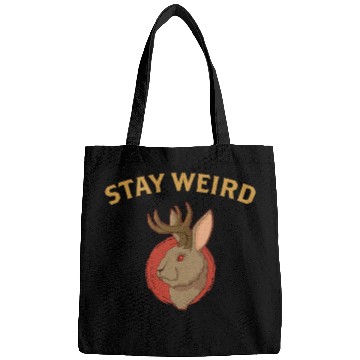 Discover Stay Weird Cryptozoology Cryptid Jackalope product Bags