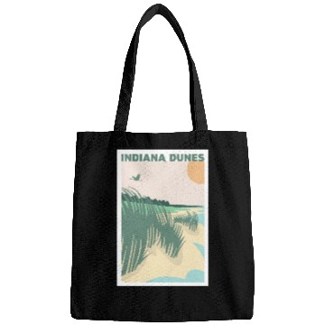 Discover Grass Sunset Indiana Dunes Poster Bags