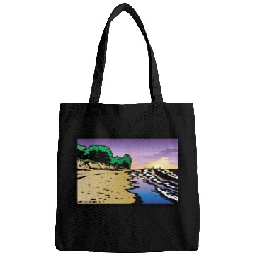 Discover Purple Twilight Indiana Dunes Poster Bags