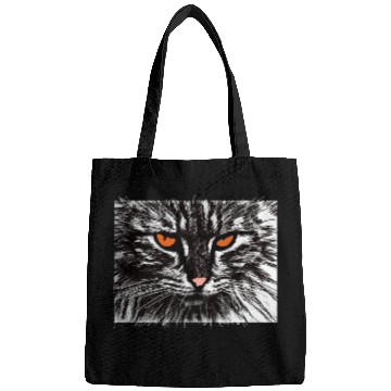 Discover funny cat face Bags