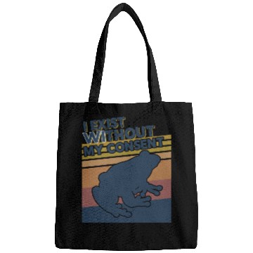 Discover I Exist Without My Consent Funny Frog Depression Bags