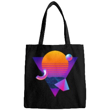 Discover Neon sunset, geometric figures Bags