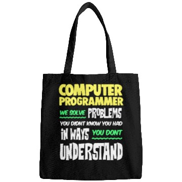 Discover Computer Programmer Geek Pun Apparel Bags