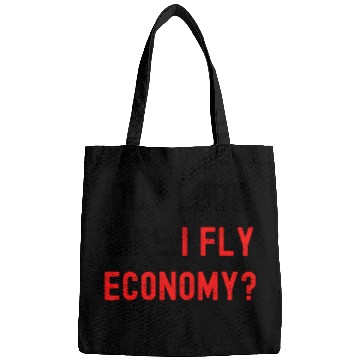 Discover Do I Look Like I Fly Economy, Distressed Red Black Bags