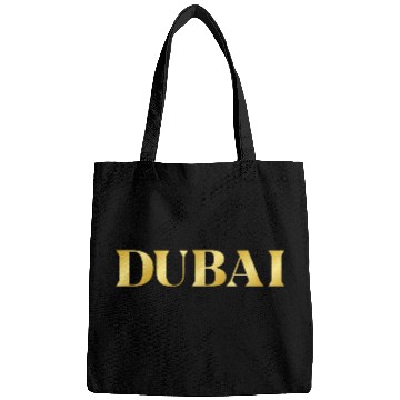 Discover Modern Gold Glam Dubai City Typography Bags