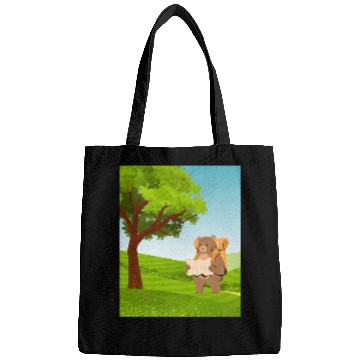 Discover Hiking Bear with Map Under a Tree Bags