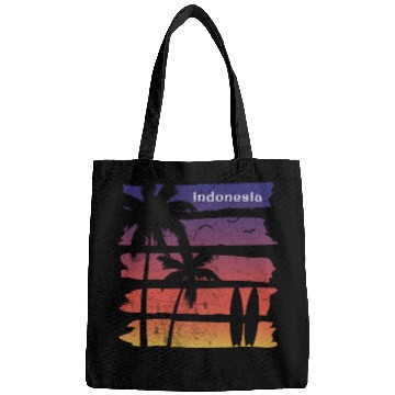 Discover Cool Indonesia Surfing Fan Beach Palm Tree Bags