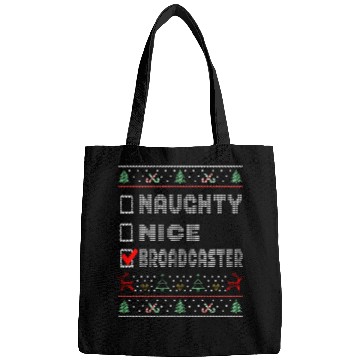 Discover Naughty Nice Broadcaster, Matching Christmas Bags