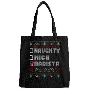 Discover Naughty Nice Barista, Matching Christmas Group Bags
