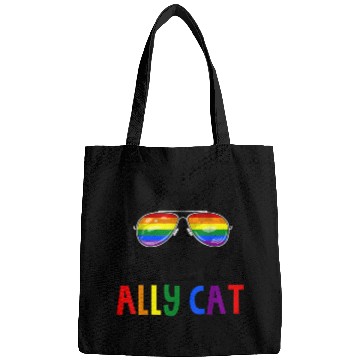 Discover Ally Cat LGBT Gay Rainbow Pride Flag Bags