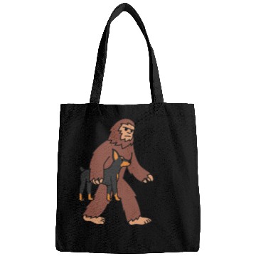 Discover Bigfoot Sasquatch Carrying Doberman Bags
