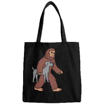 Discover Bigfoot Sasquatch Carrying Weimaraner Bags