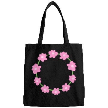 Discover circle symbol shape flowers pink nature Bags