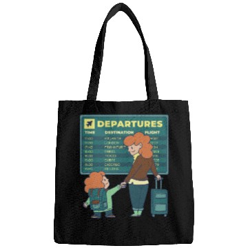 Discover Airport Departures Flight Mom and Son traveling Ai Bags