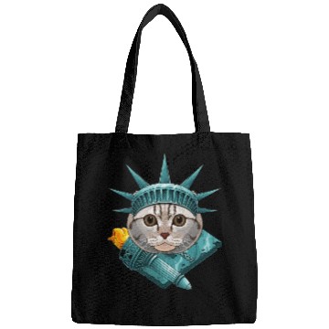Discover Statue Of Liberty Scottish Fold 4th Of July Cat US Bags