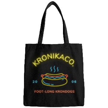 Discover Neon Light Glow Hot Dog Logo Bags