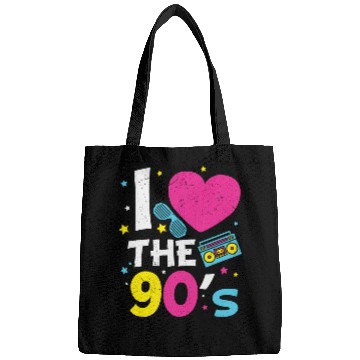 Discover I Love The 90's Retro Heart Bags