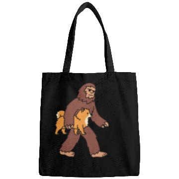 Discover Bigfoot Sasquatch Walking Pomeranian Bags