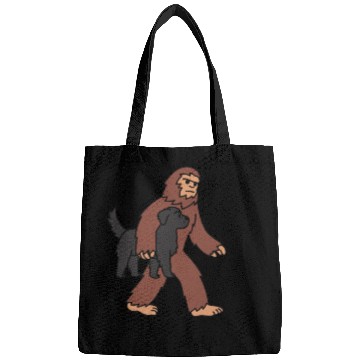 Discover Bigfoot Sasquatch Walking Newfoundland Dog Bags